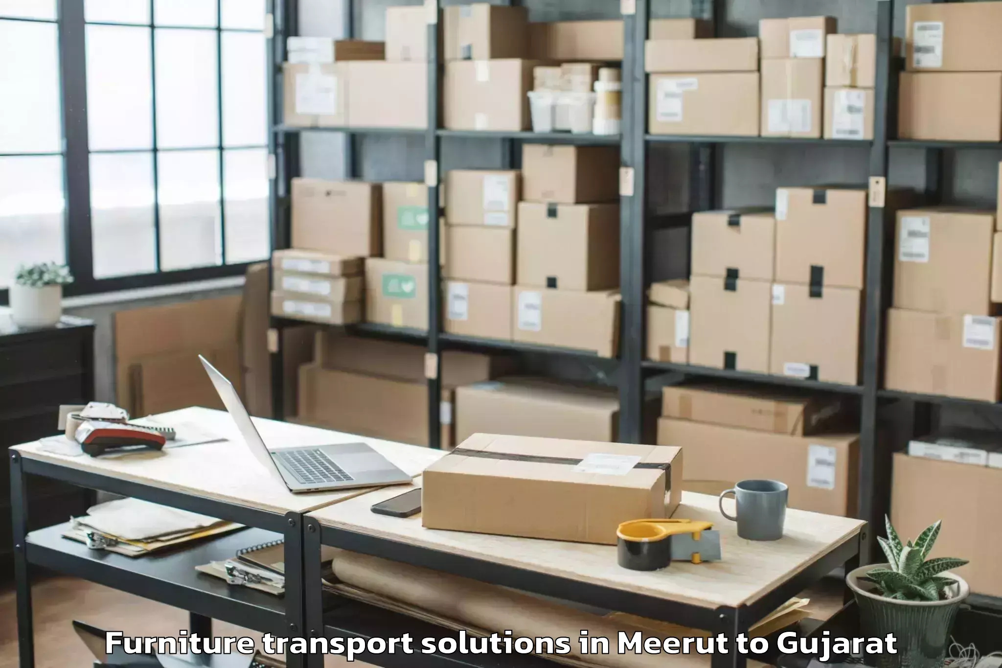 Top Meerut to Vadali Furniture Transport Solutions Available